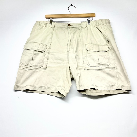 croft & barrow Other - Croft & Barrow Cargo Shorts Men's 40 Beige Cotton Zipper Fly Pockets Flat Front